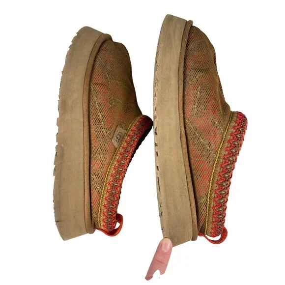 UGG Women's 9 Tazz Maxi Tasman Chestnut Mesh Mule Platform Slippers Southwestern - Picture 7 of 9